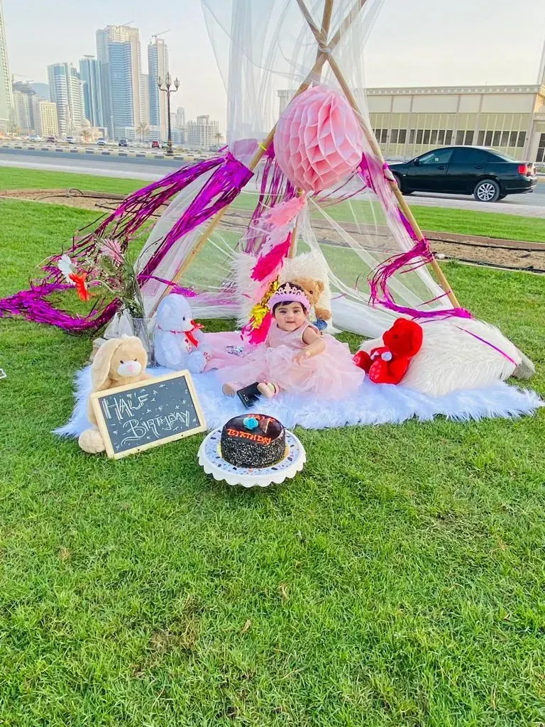 Bespoke Birthday Celebrations - Half-birthday teepee, Sharjah corniche