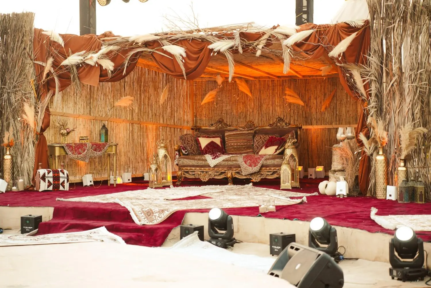 Zaffa procession at a desert wedding camp in Al Khatim