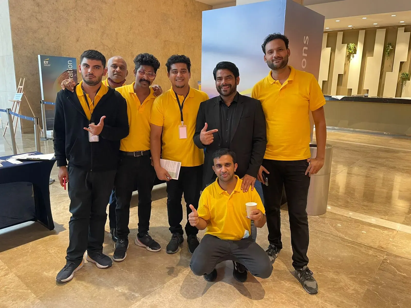 The Sparkling Sandset on-site crew at a corporate activation in Abu Dhabi
