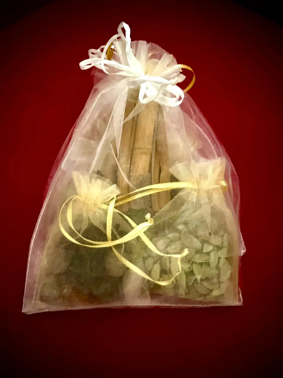 Organza gift bundle prepared for a corporate distribution in Abu Dhabi