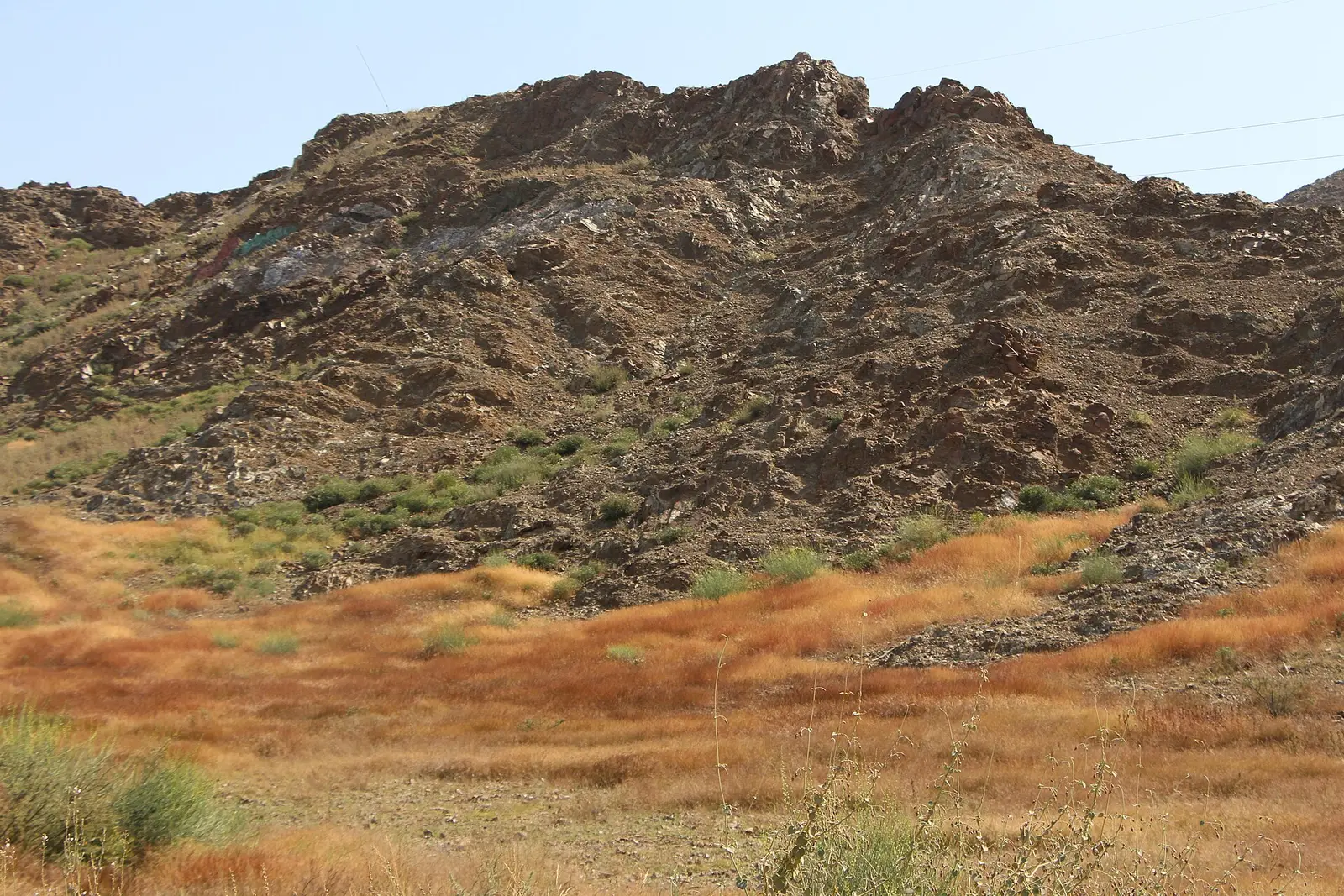 Rugged Hajar mountain slope above Dibba, Fujairah